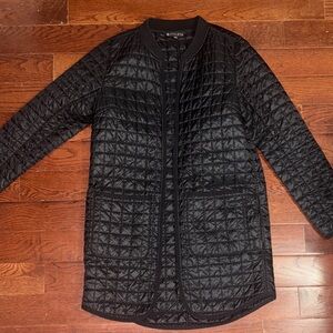 Athleta Black Quilted Longline Puffer Jacket